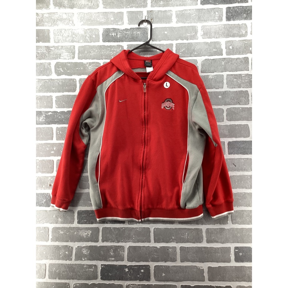 Nike Team Ohio‎ State Buckeyes Youth Large Full Zip Fleece Hoodie  L 16/18